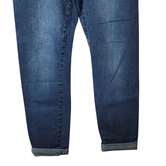 Juicy Couture Ankle Jeans Blue Size 12 Zip Button Rolled Cuff Tapered Cropped - Picture 3 of 8